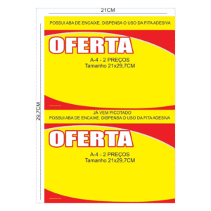 Cartazes de OFerta A4 - OFERTA | 2 CARTAZES POR FOLHAS