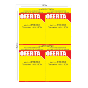 Cartazes de OFerta A4 - OFERTA | 4 CARTAZES POR FOLHAS