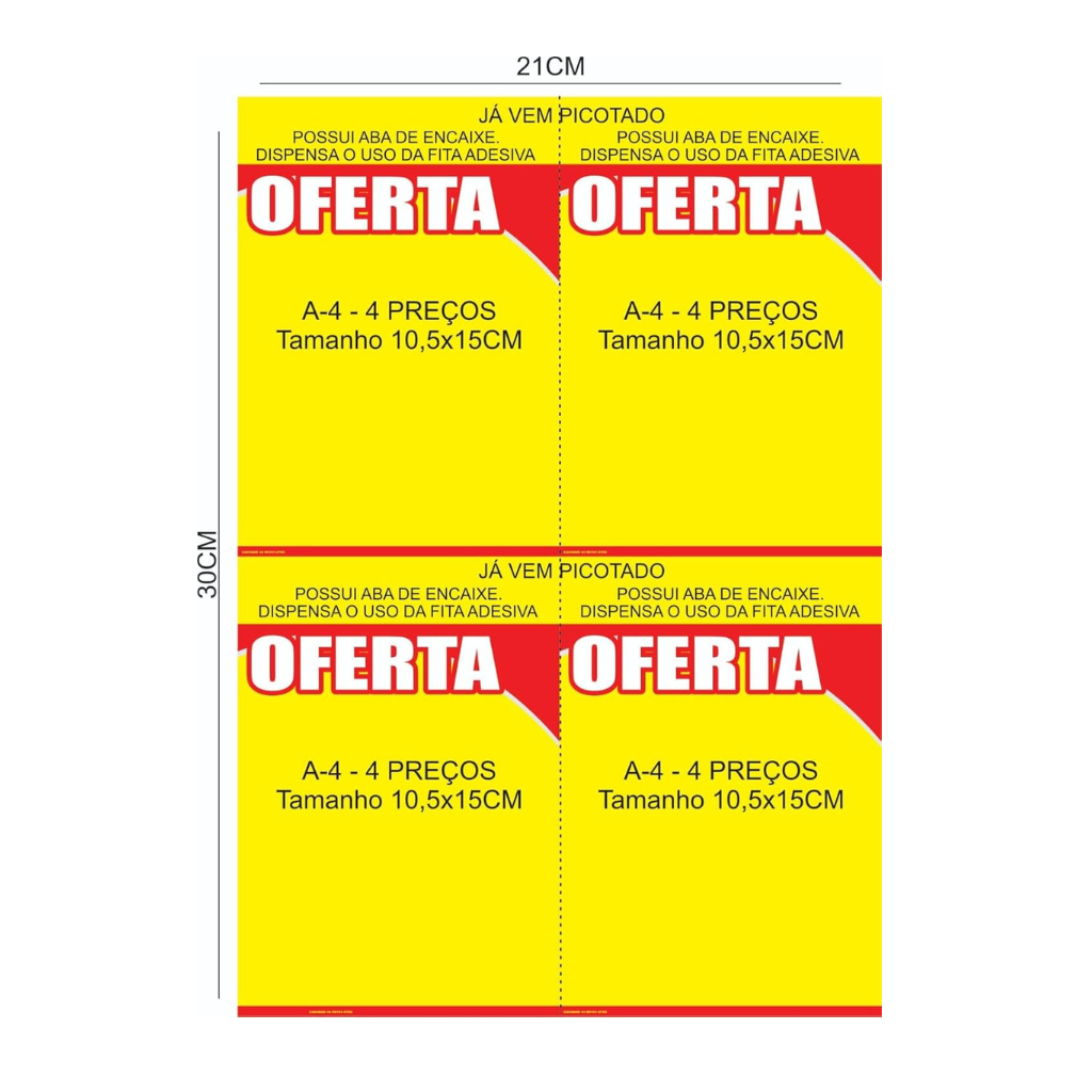 Cartazes de OFerta A4 - OFERTA | 4 CARTAZES POR FOLHAS