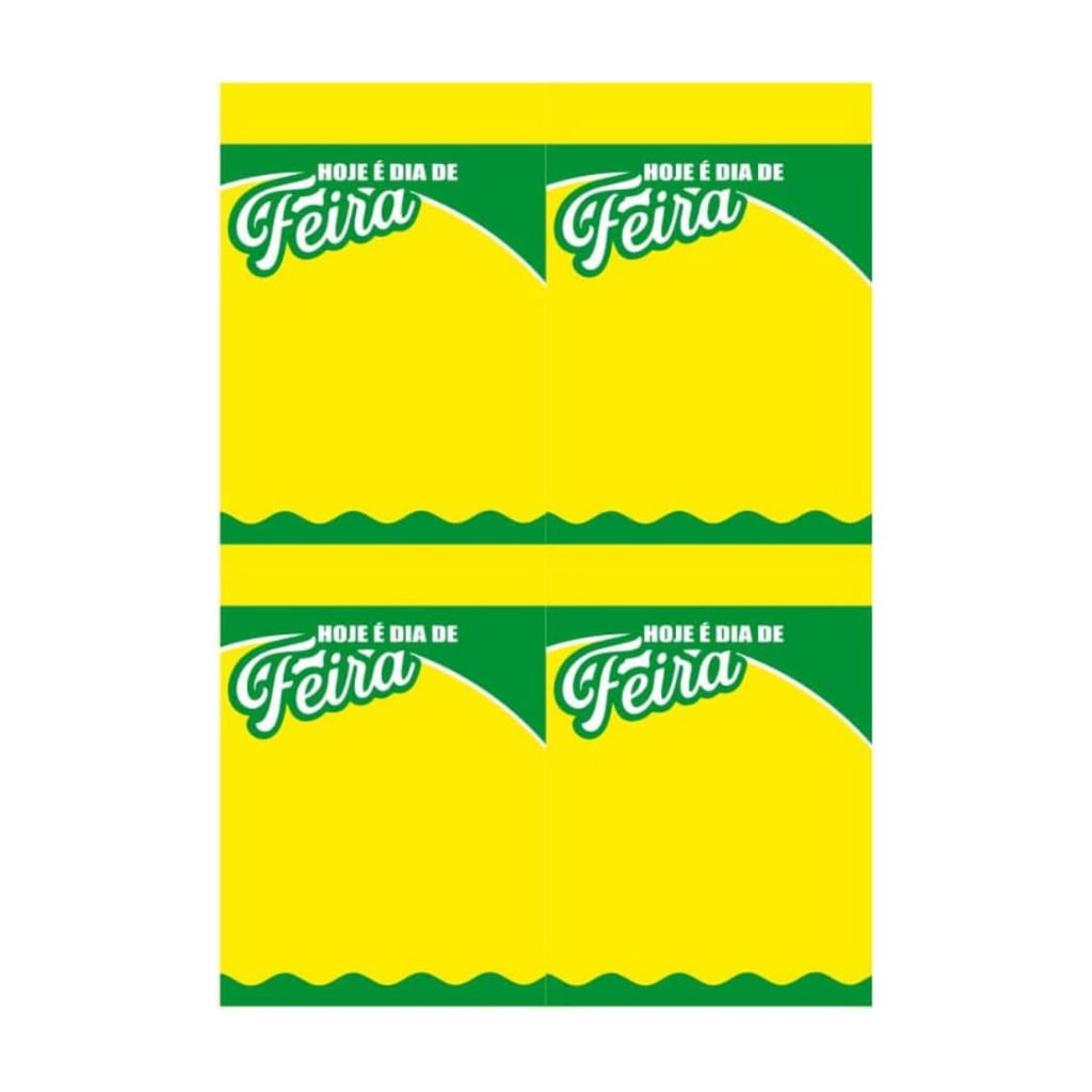 Cartazes de OFerta A4 - HOJE É DIA DE FEIRA| 4 CARTAZES POR FOLHAS