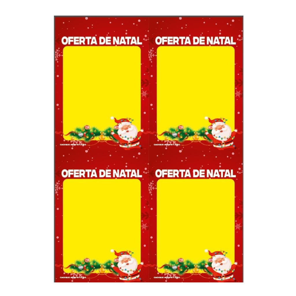 Cartazes de OFerta A4 - NATAL | 4 CARTAZES POR FOLHAS