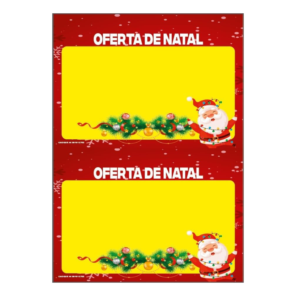 Cartazes de OFerta A4 - NATAL | 2 CARTAZES POR FOLHAS