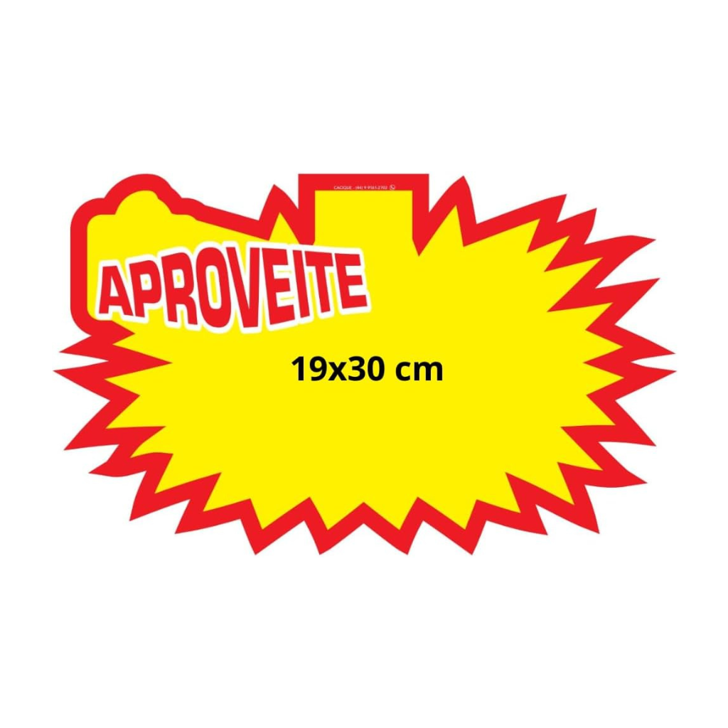 Cartazes Para Marcacao Splash Aproveite 19 x 30 cm
